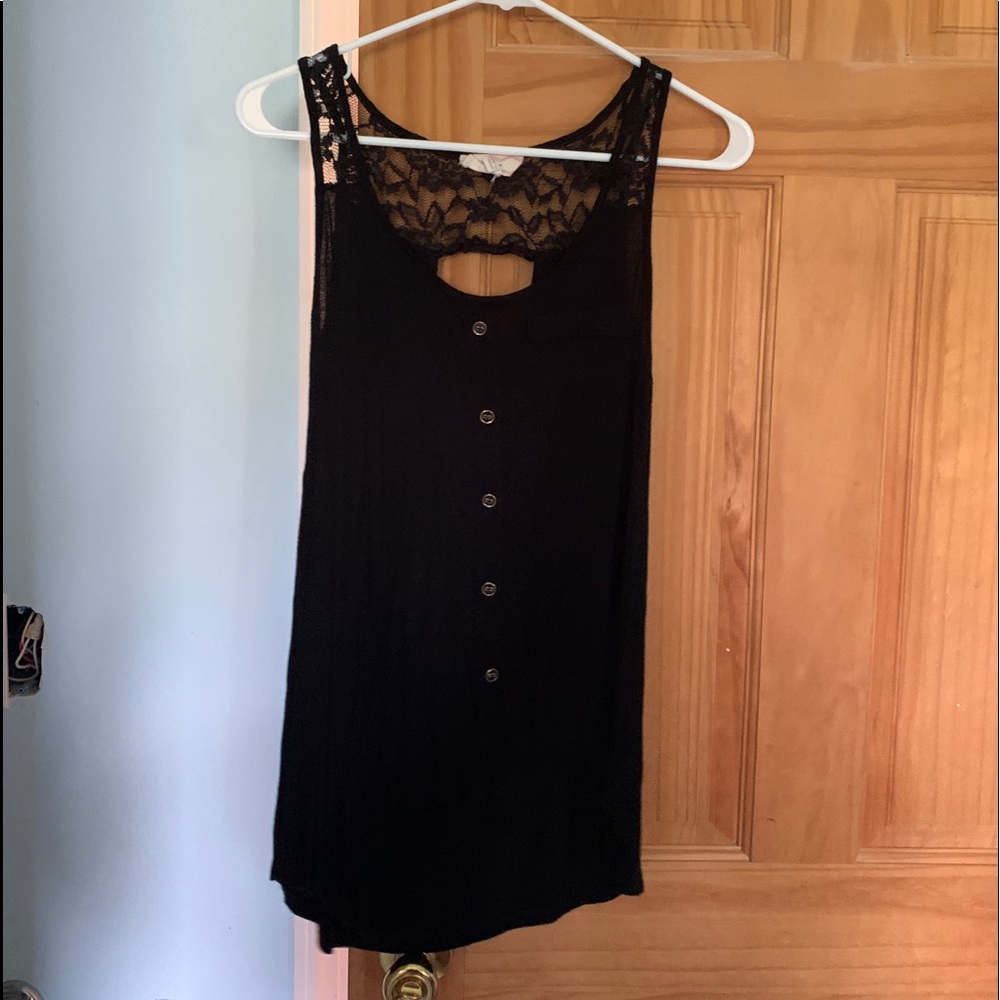 Lace back tank top